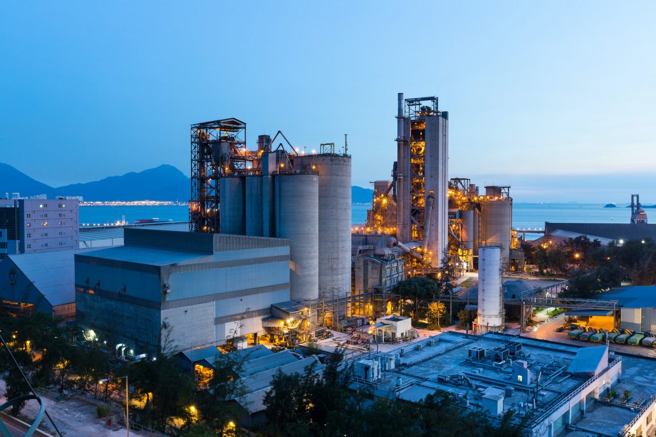 industrial plant at night